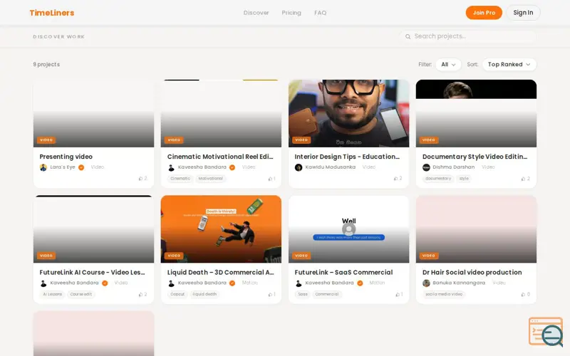 Screenshot of TimeLiners