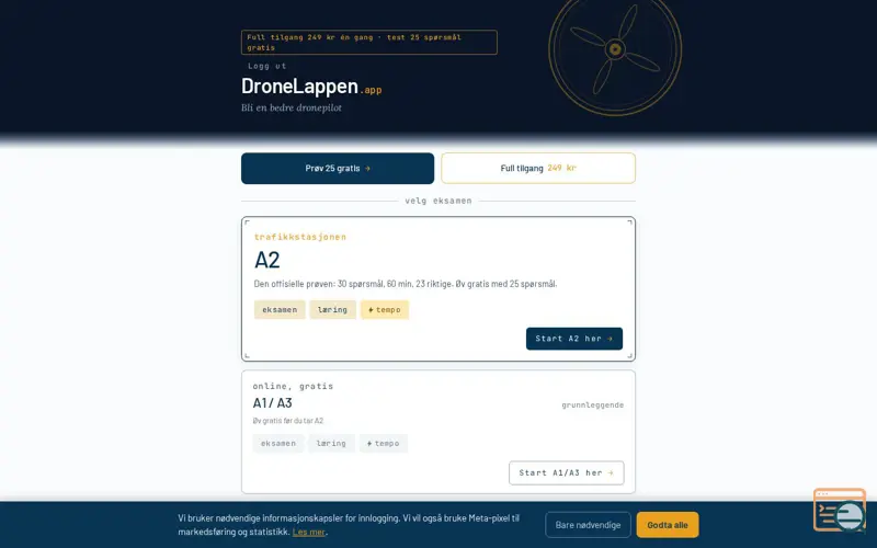 Screenshot of DroneLappen