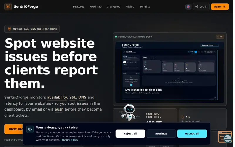 Screenshot of SENTRIQFORGE