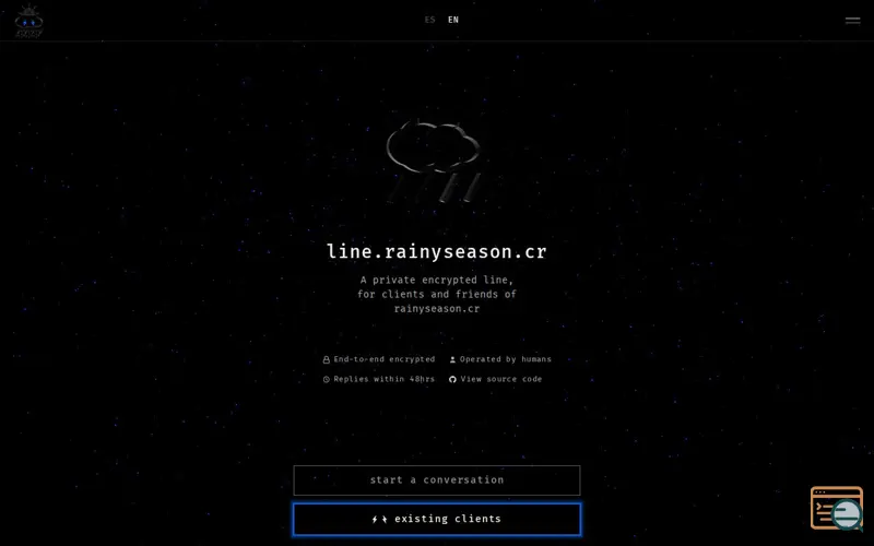 Screenshot of A private line to rainyseason.cr
