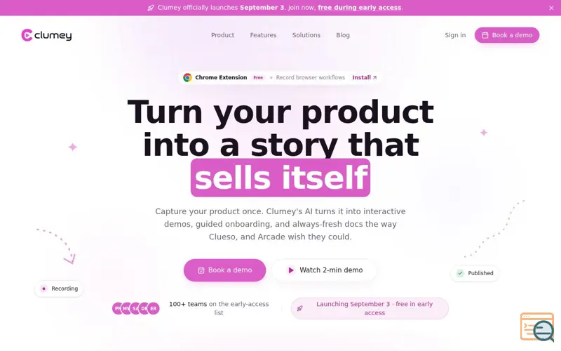 Screenshot of Clumey