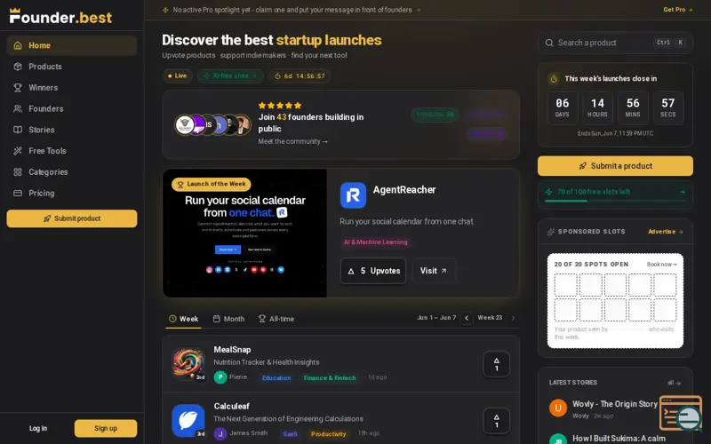 Screenshot of Founder.best