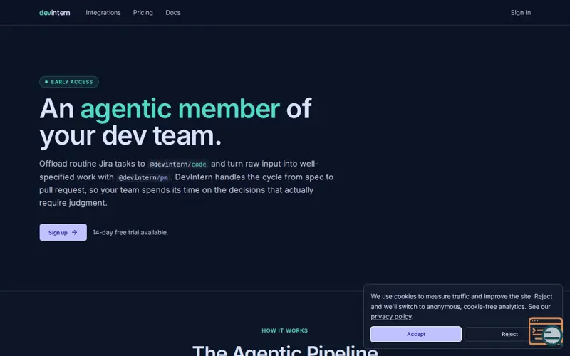 Screenshot of DevIntern