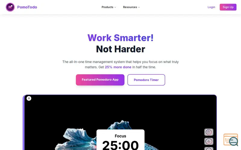 Screenshot of PomoTodo