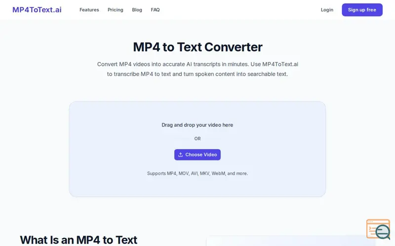 Screenshot of Transcribe MP4 to Text Free | Accurate AI Transcription