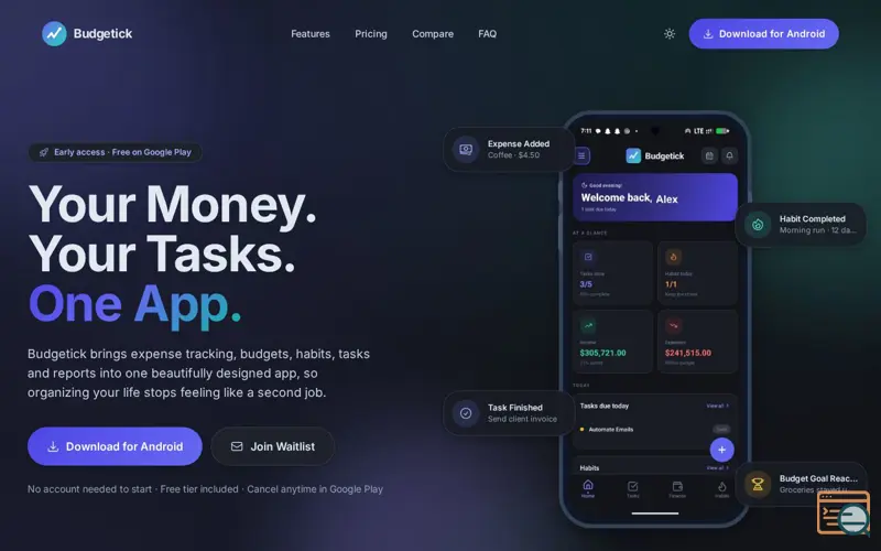 Screenshot of Budgetick