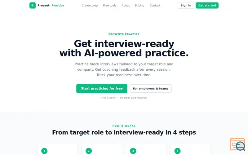 Screenshot of Presentr Practice