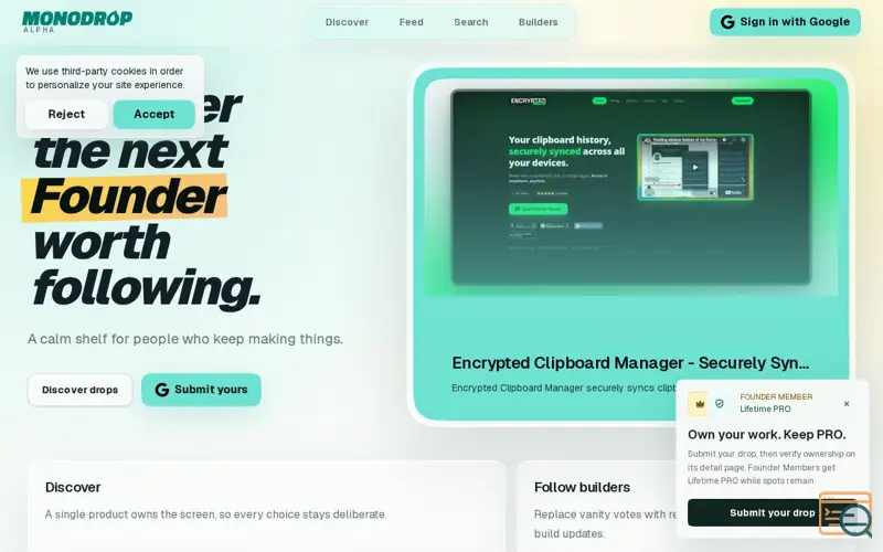 Screenshot of Monodrop
