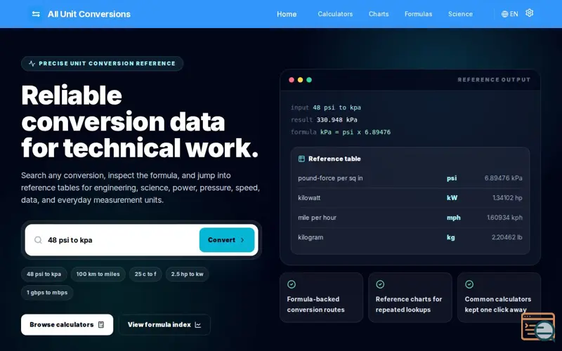 Screenshot of AllUnitConversions