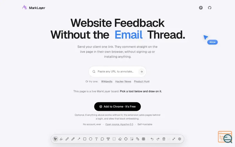 Screenshot of MarkLayer