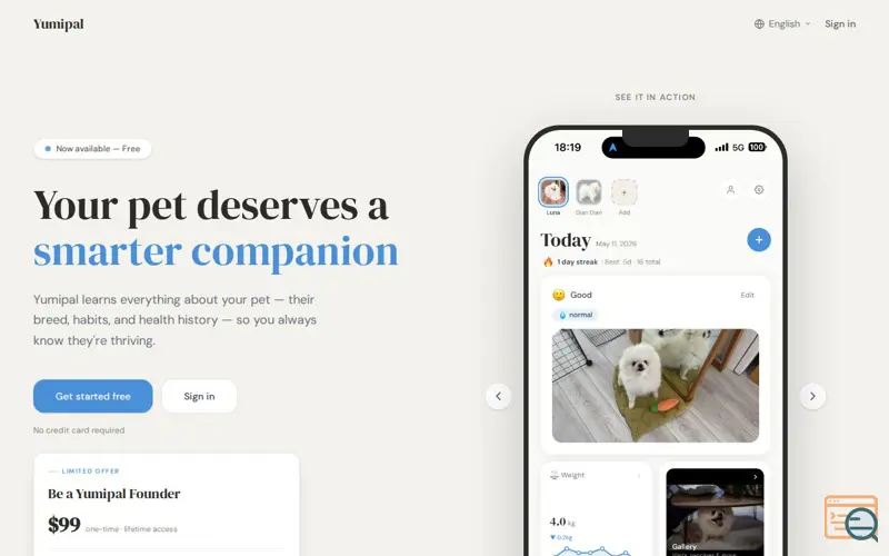 Screenshot of Yumipal — Your Pet's Smart Companion