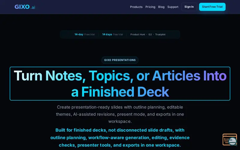 Screenshot of Gixo, a launch using Blazor
