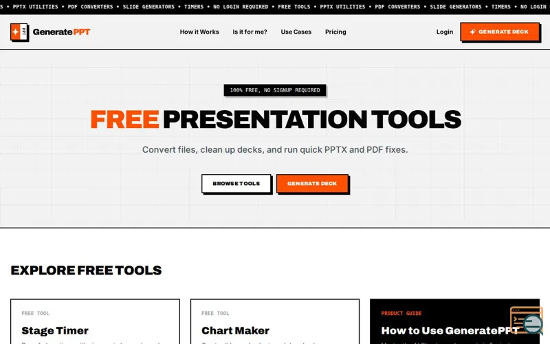 Screenshot of Presentation Tools by GeneratePPT.com