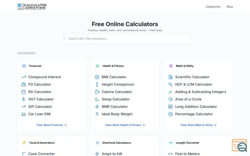 Screenshot of Calculator Junction