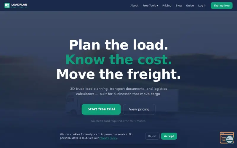 Screenshot of LoadPlan