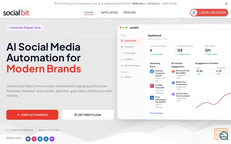Screenshot of SocialBIT