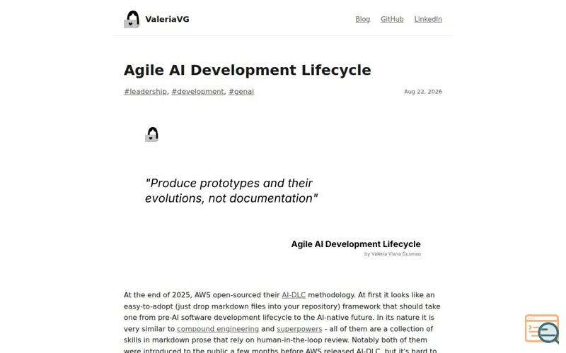 Screenshot of Agile AI Development Lifecycle