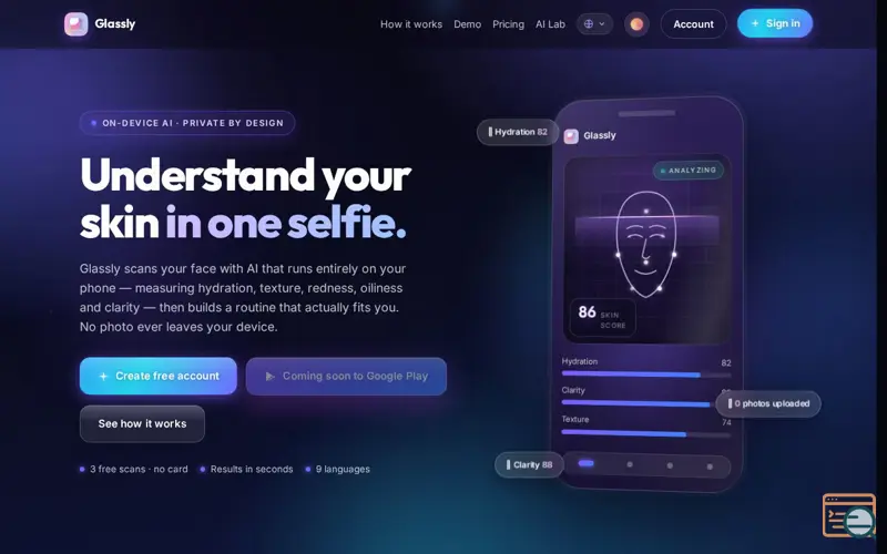 Screenshot of Glassly AI