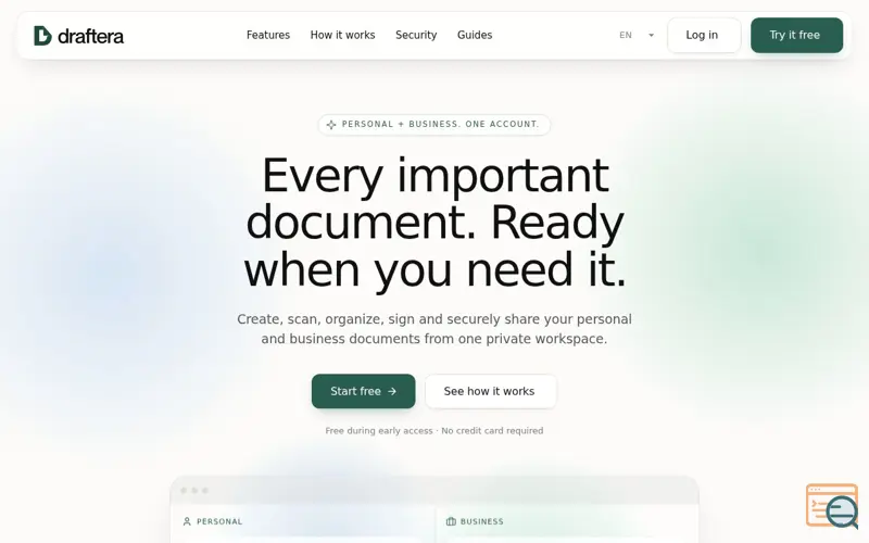 Screenshot of Draftera