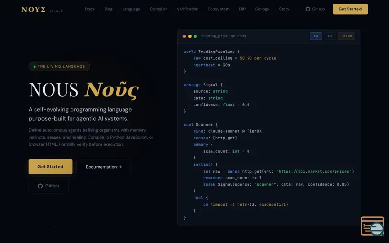 Screenshot of Nous