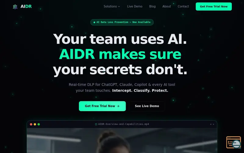 Screenshot of AIDR