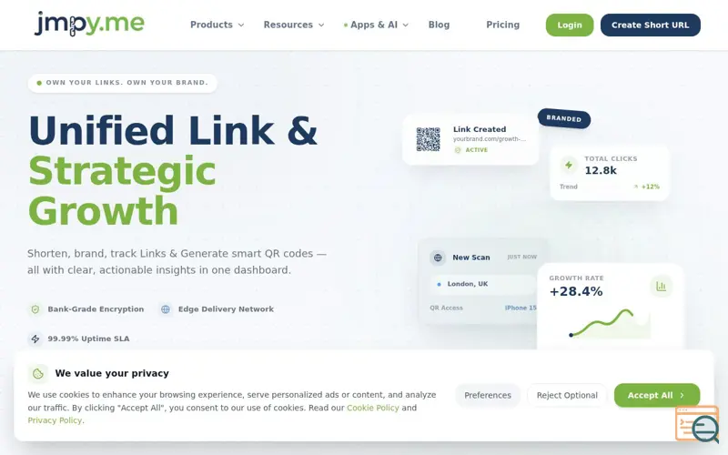 Screenshot of Jmpy.me Dynamic Links & QR Free