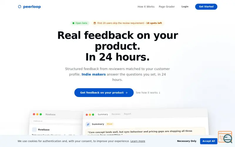 Screenshot of Peerloop
