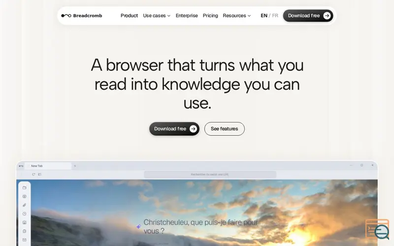 Screenshot of Breadcromb