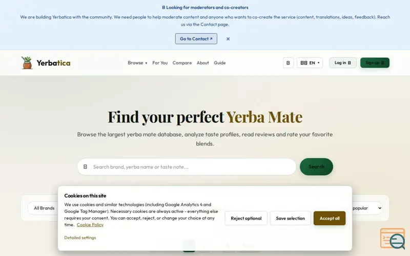 Screenshot of Yerbatica