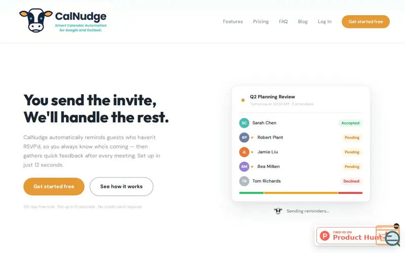 Screenshot of CalNudge