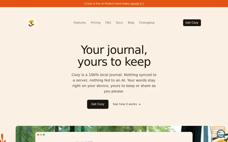 Screenshot of Cozy