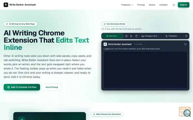 Screenshot of Write Better Assistant