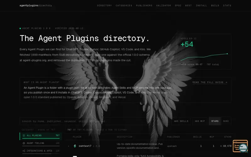 Screenshot of Agent Plugins Directory