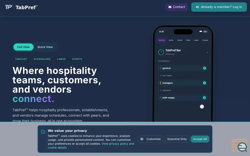 Screenshot of TabPref™