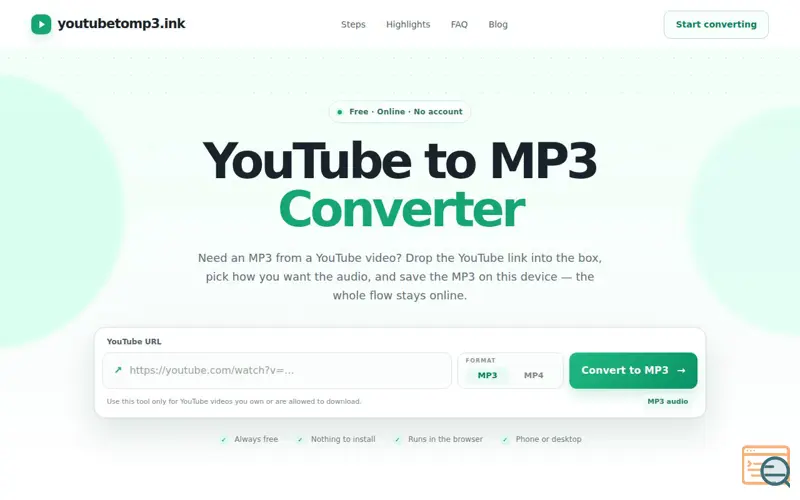 Screenshot of YTMP3