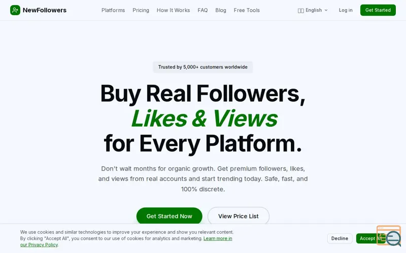 Screenshot of NewFollowers