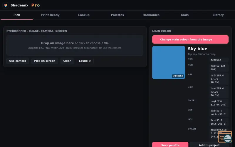 Screenshot of Shademix