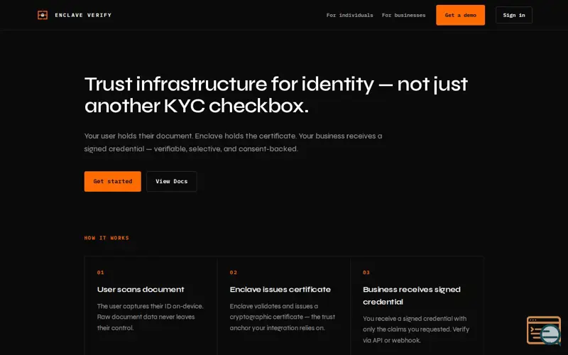 Screenshot of Enclave Verify