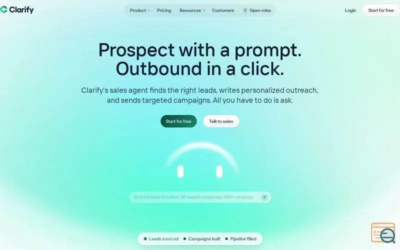 Screenshot of Prospecting by Clarify