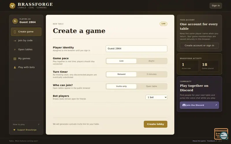 Screenshot of Brassforge, a launch using Google Search Console