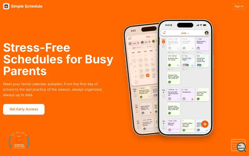 Screenshot of Simple Schedule