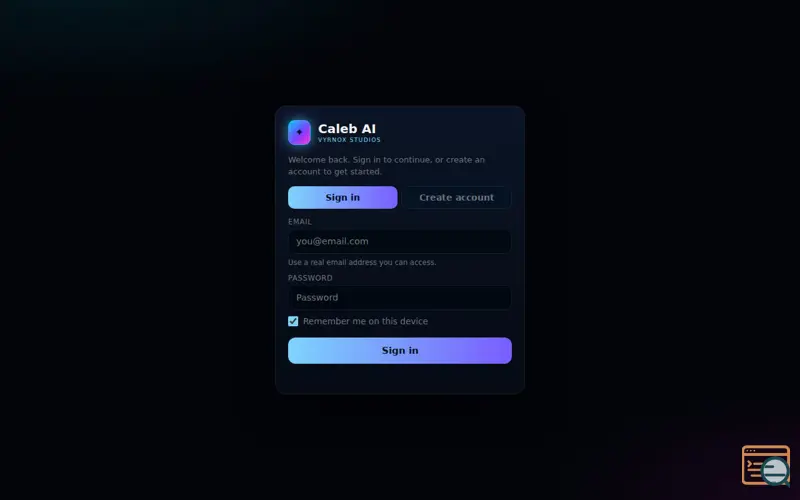 Screenshot of Caleb AI