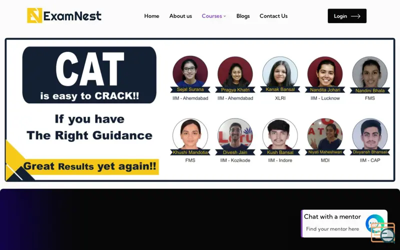 Screenshot of IPM & CAT Preparation Online | ExamNest 
