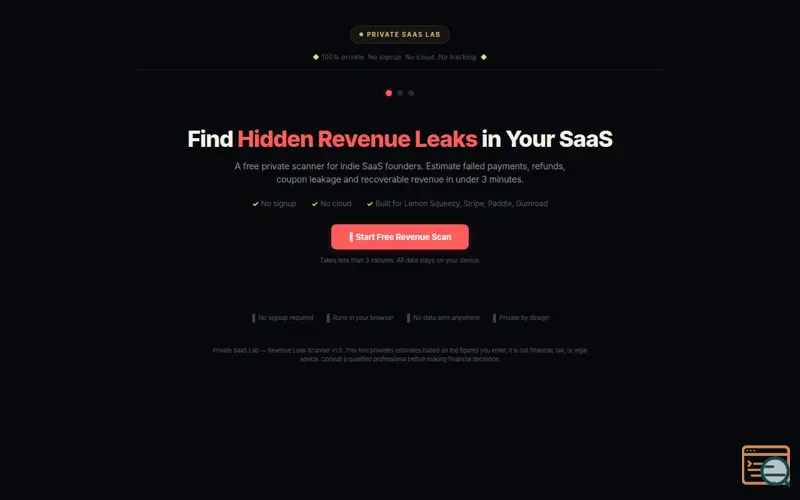 Screenshot of Revenue Leak Scanner — Private SaaS Lab