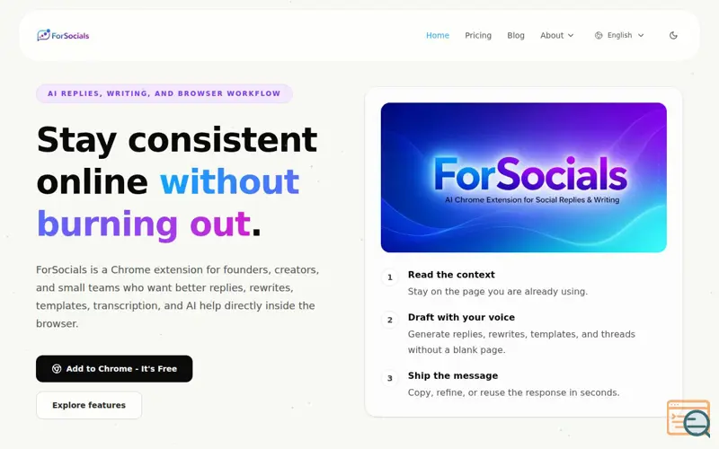 Screenshot of ForSocials