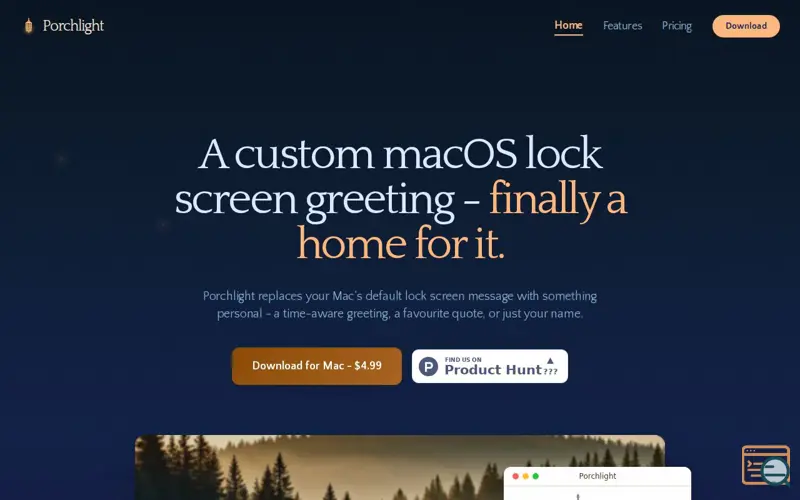 Screenshot of Porchlight