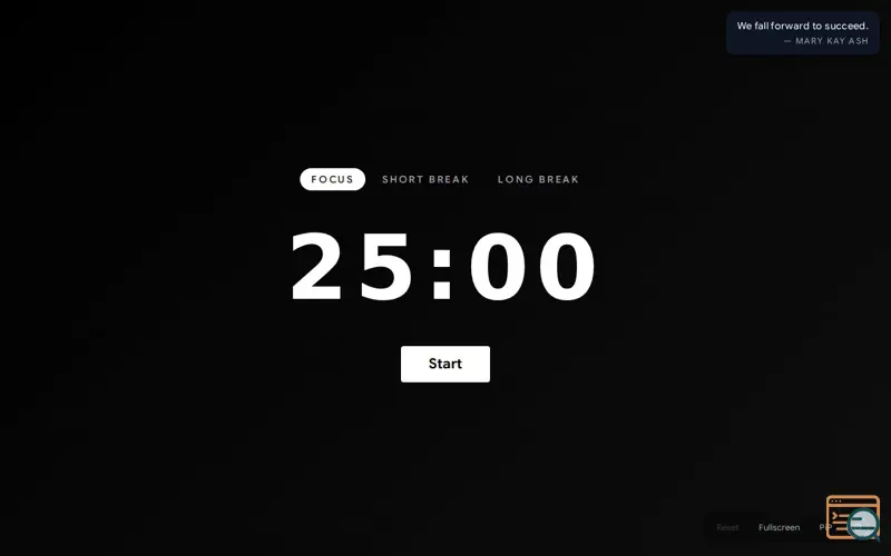 Screenshot of Pomodoro Timer App