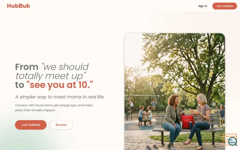 Screenshot of HubBub