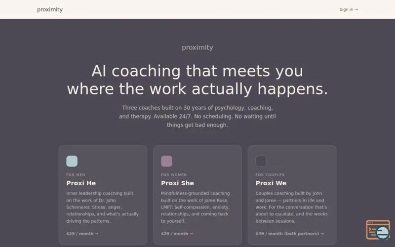 Screenshot of Proximity AI Coach - Men, Women, Couples