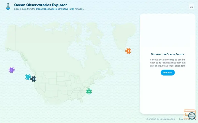 Screenshot of Oceanobservatories